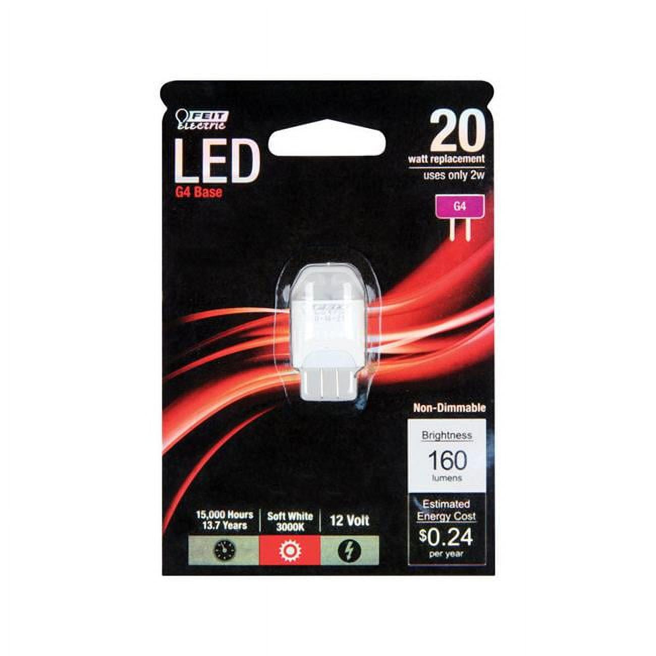 2 watts G4 LED Bulb with 160 Lumens Soft White Specialty 20 watts Equivalence