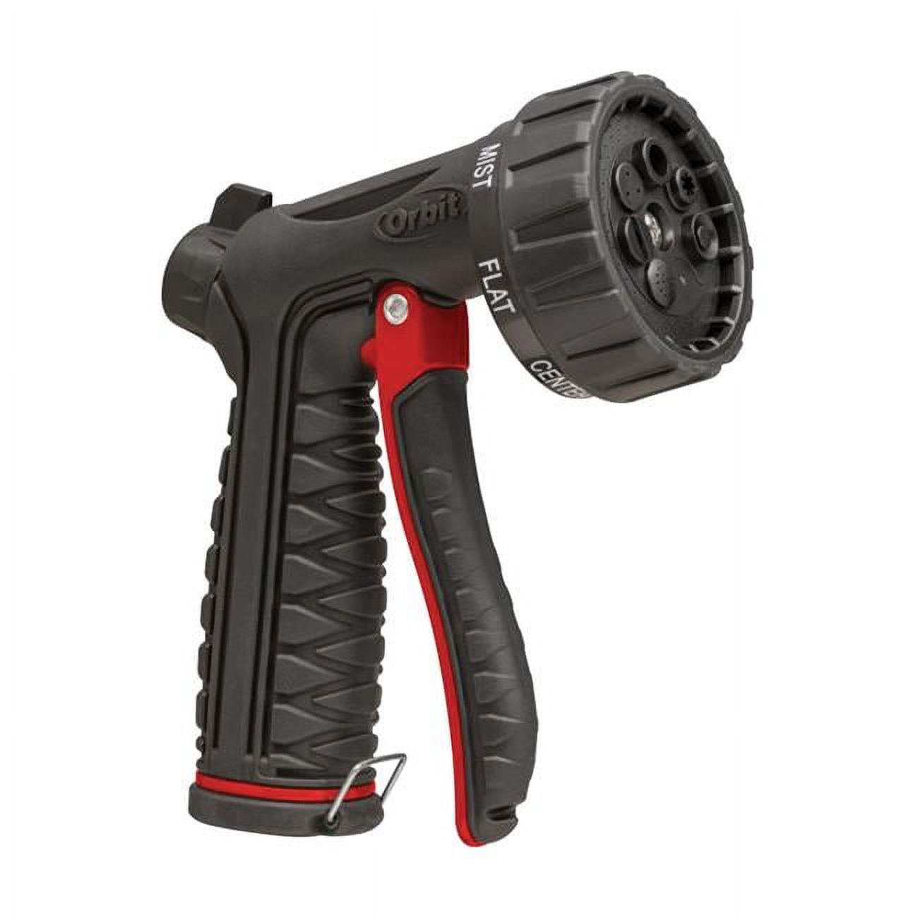 Orbit Irrigation  7 Pattern Metal Hose Nozzle, Black & Red