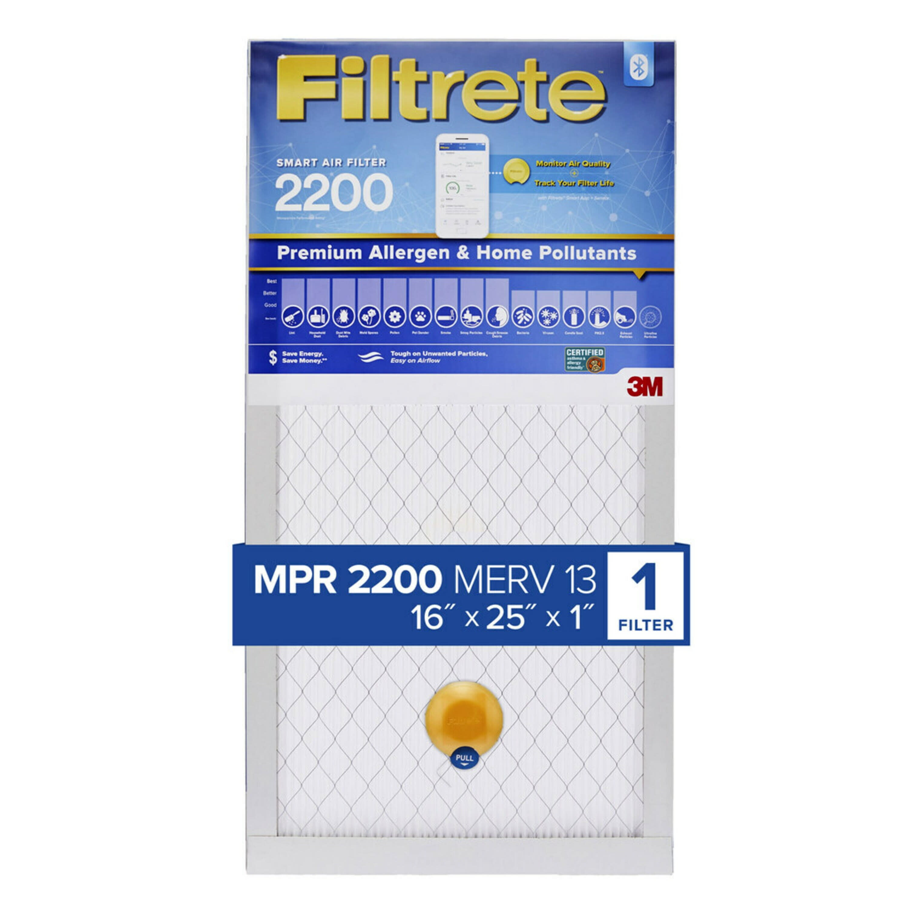 4892279  16 x 25 x 1 in. 12 MERV Smart Air Filter - Case of 4 -  Filtrete