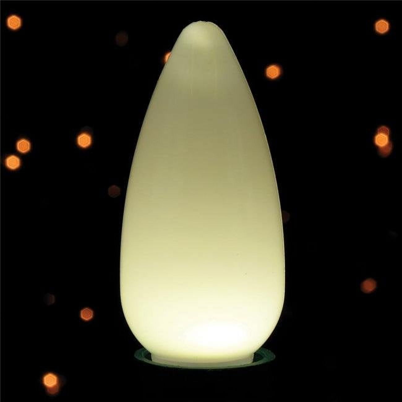 LED C9 Smooth Ceramic Christmas Light Bulbs, White, 2 in. - 25 Lights - Pack of 25