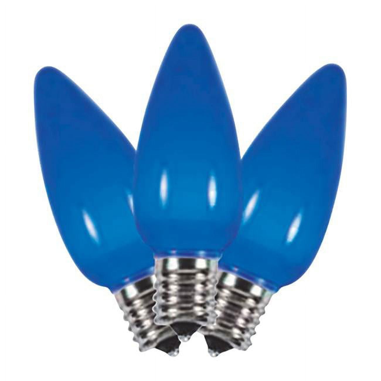 9621681 LED C9 Smooth Ceramic Christmas Light Bulbs, Blue, 2 in. - 25 Lights - Pack of 25