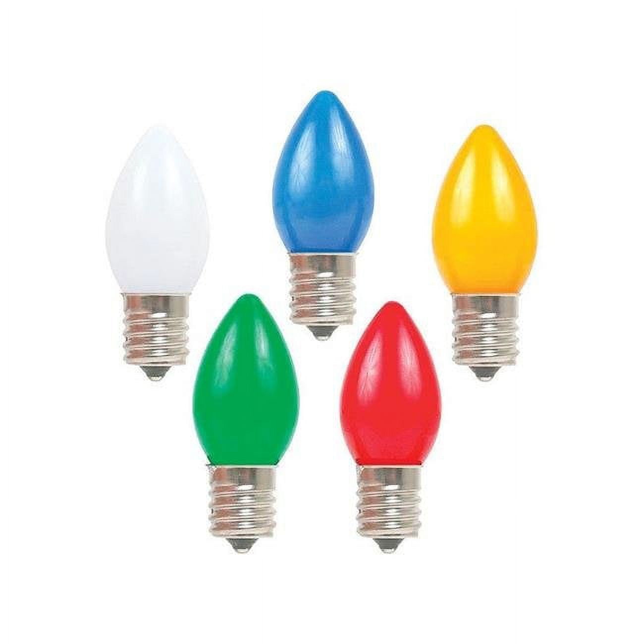 C7 Christmas Light Bulbs, Multi Color, 1 in. 25 Lights