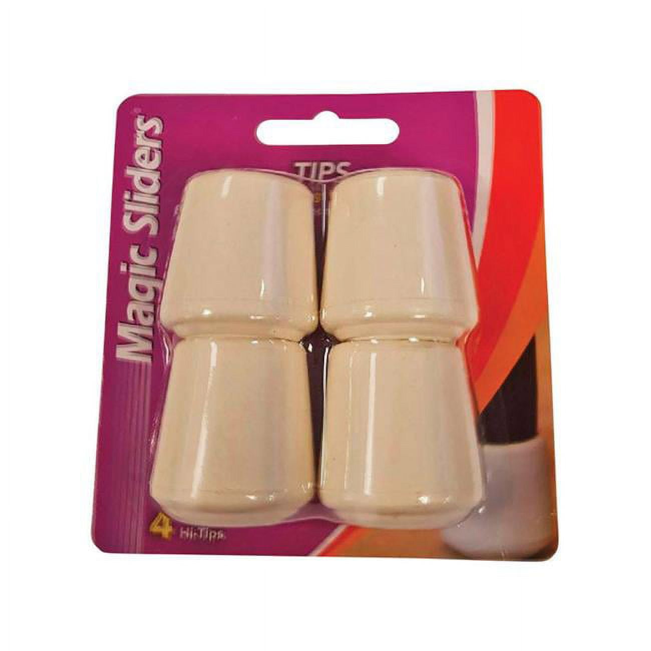 Magic Sliders 5954417 Rubber Round Leg Tip; White - 1 in. - 4 Per Pack - Case of 4