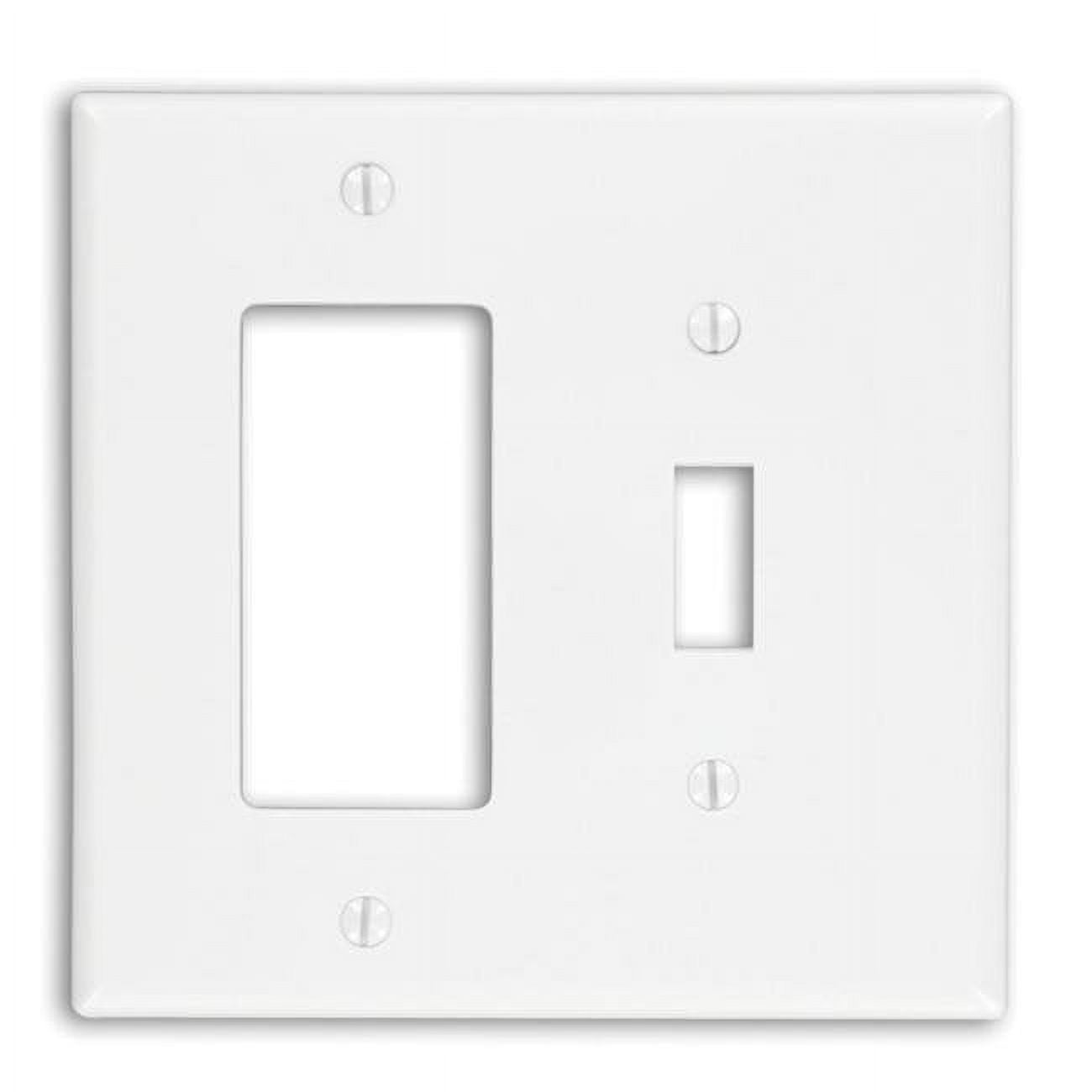 White 2 Gang Thermoplastic Nylon Rocker & Toggle Wall Plate