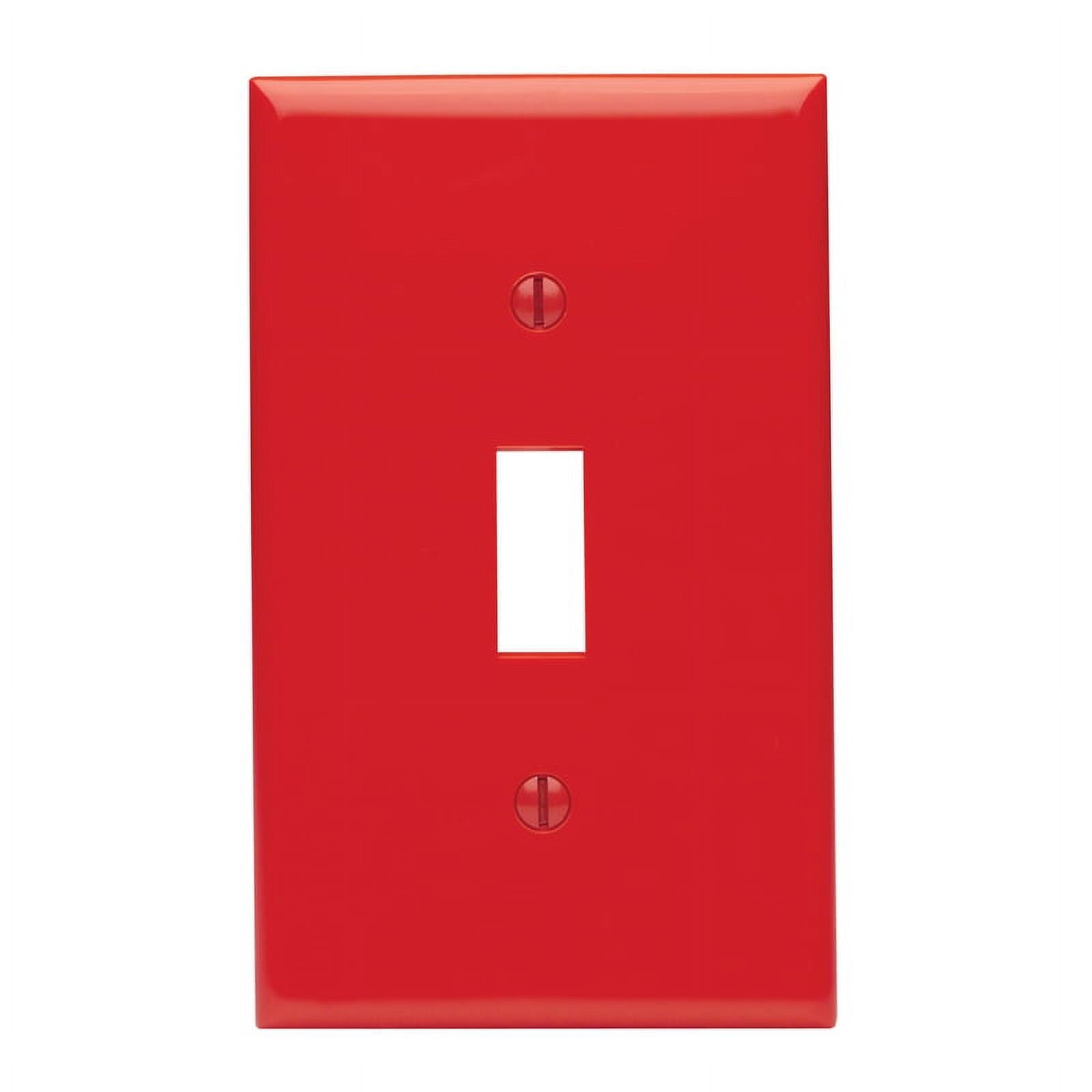 Red 1 Gang Thermoplastic Nylon Toggle Wall Plate, Red
