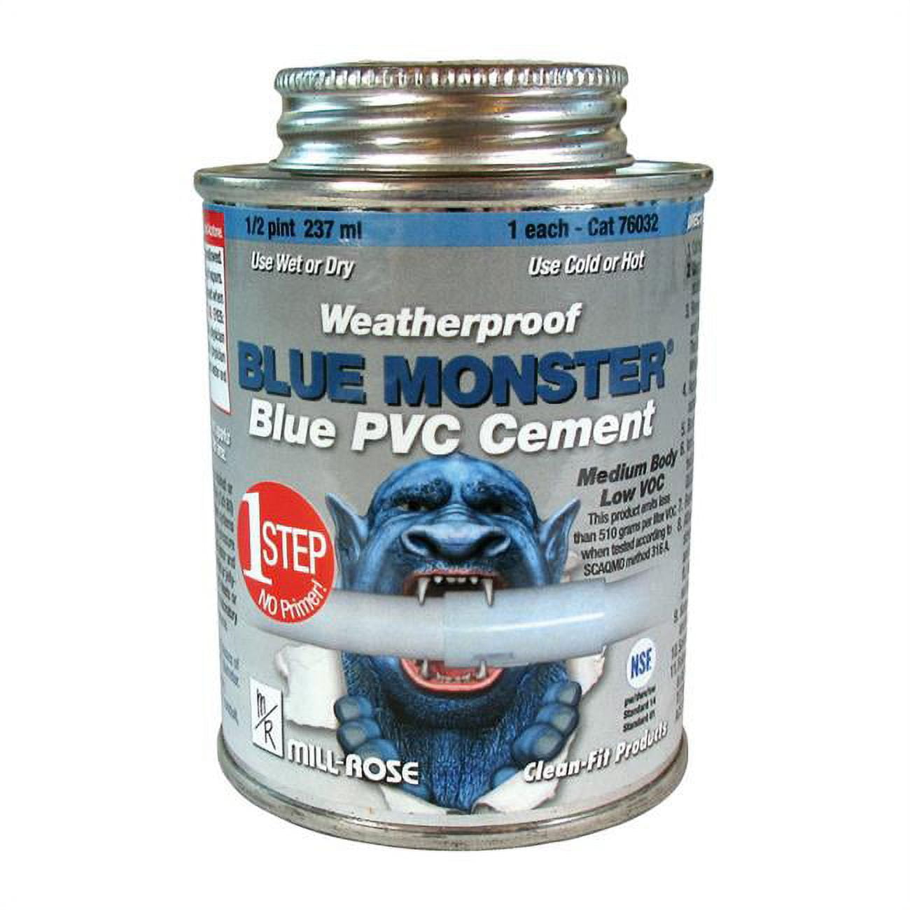 Picture of Blue Monster 4000109 Blue Cement for PVC - 0.5 Pint