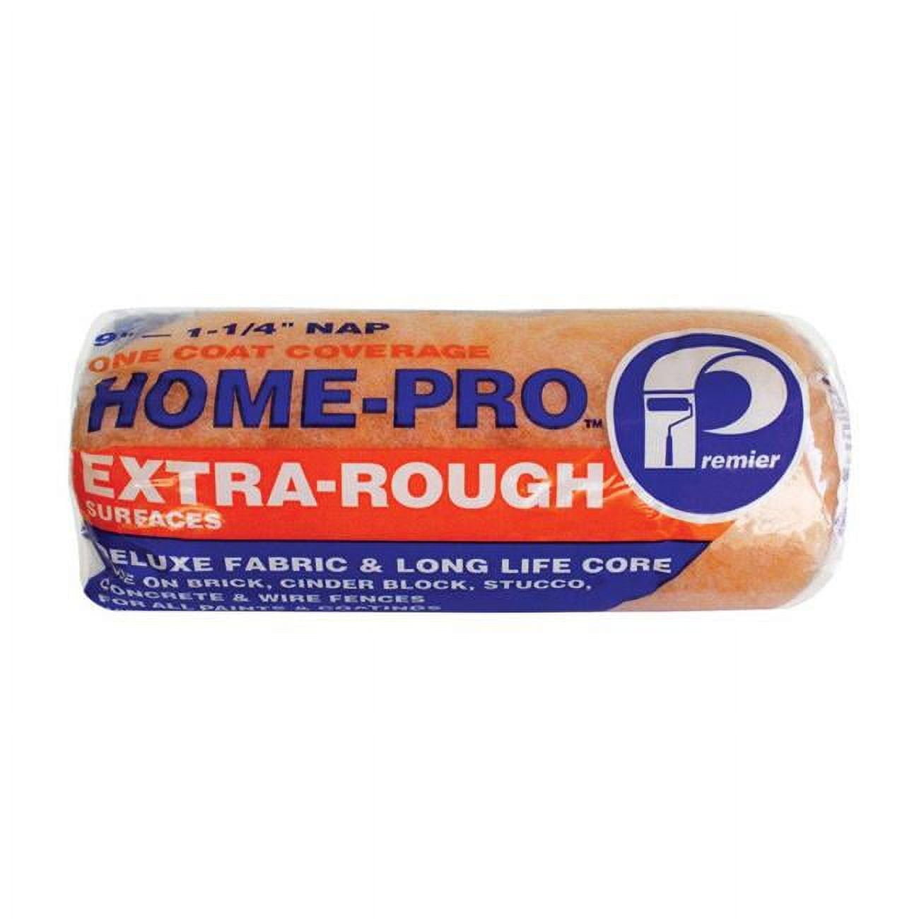 Home-Pro Polyester Fabric 1.25 x 9 in. Cage Paint Roller Cover for Extra-Rough, Melon