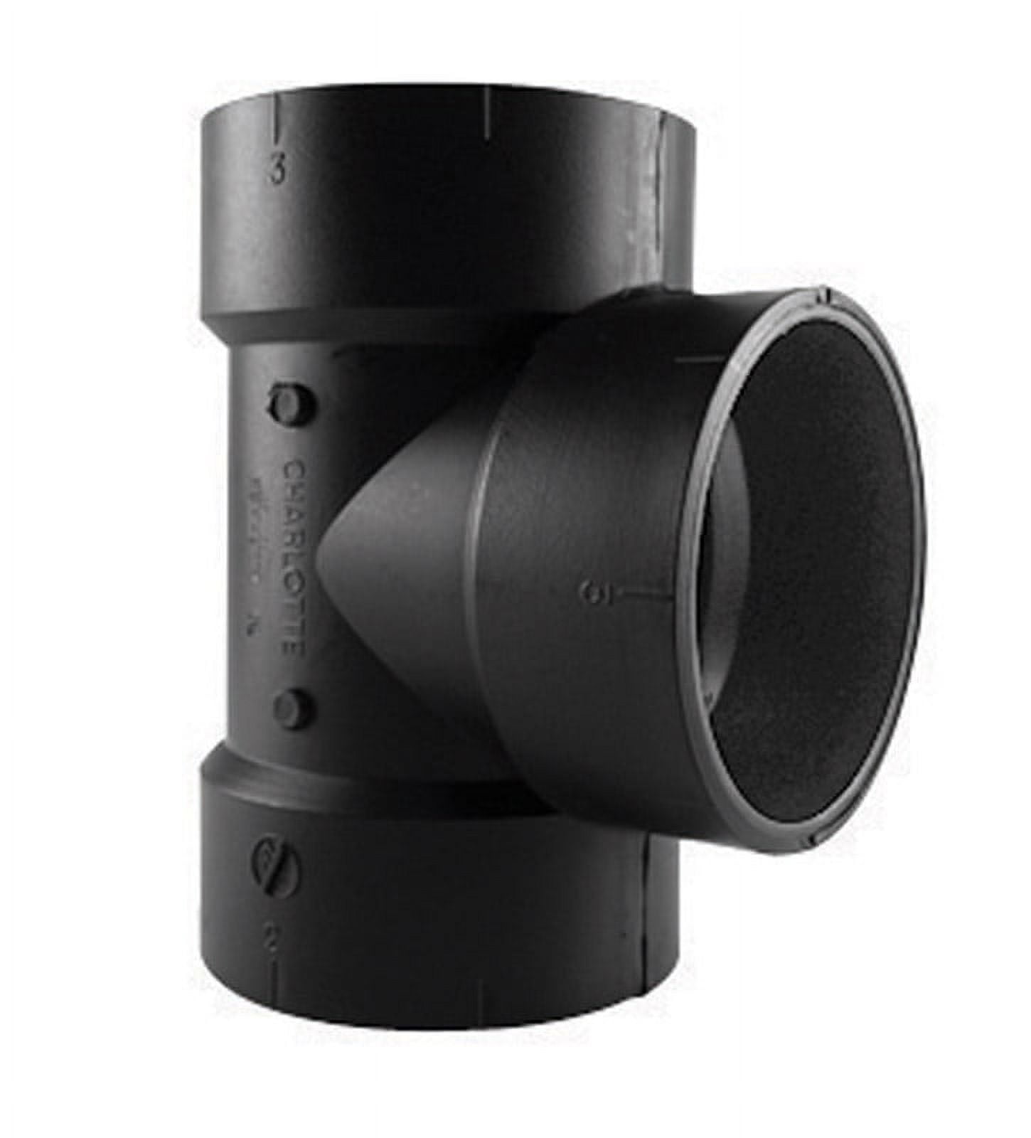 Schedule 40 1.5 in. Hub x 1.5 in. Dia. Hub ABS Vent Tee, Black
