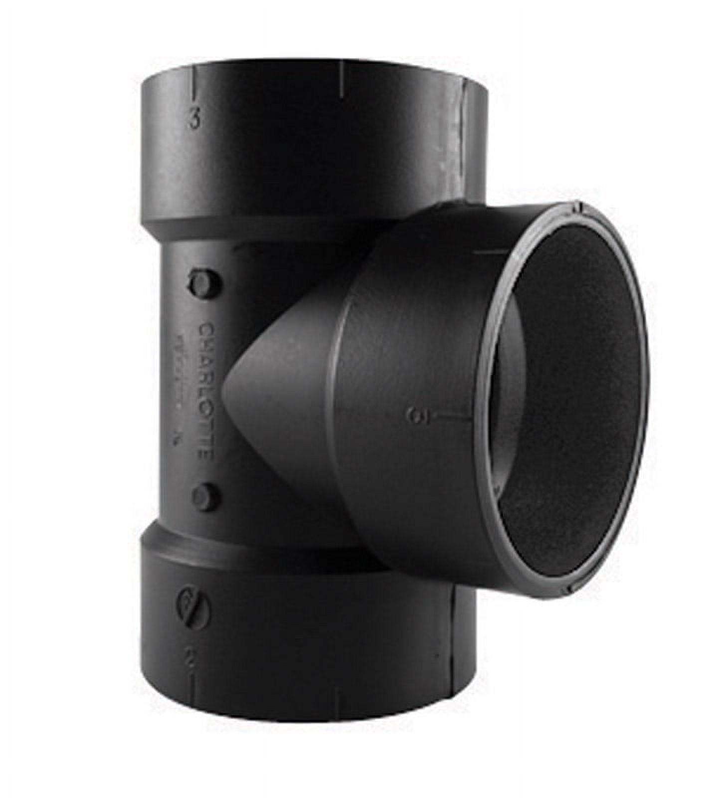 Charlotte Pipe  Schedule 40 3 in. Hub x 3 in. Dia. Hub ABS Vent Tee - Black