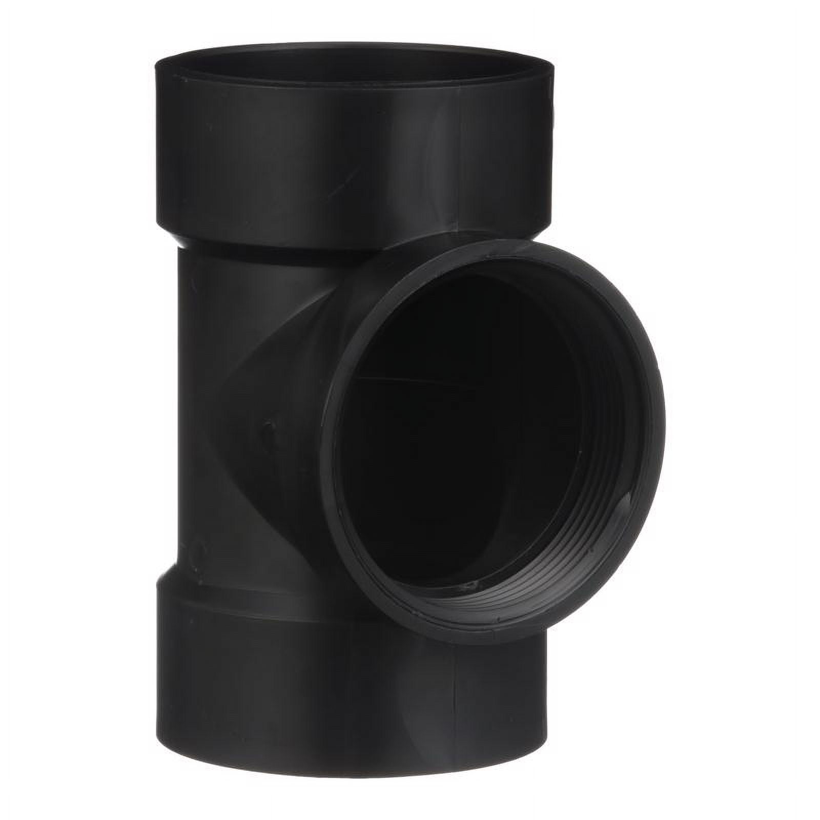Schedule 40 3 in. Hub x 3 in. Dia. Hub ABS Flush Cleanout Tee, Black