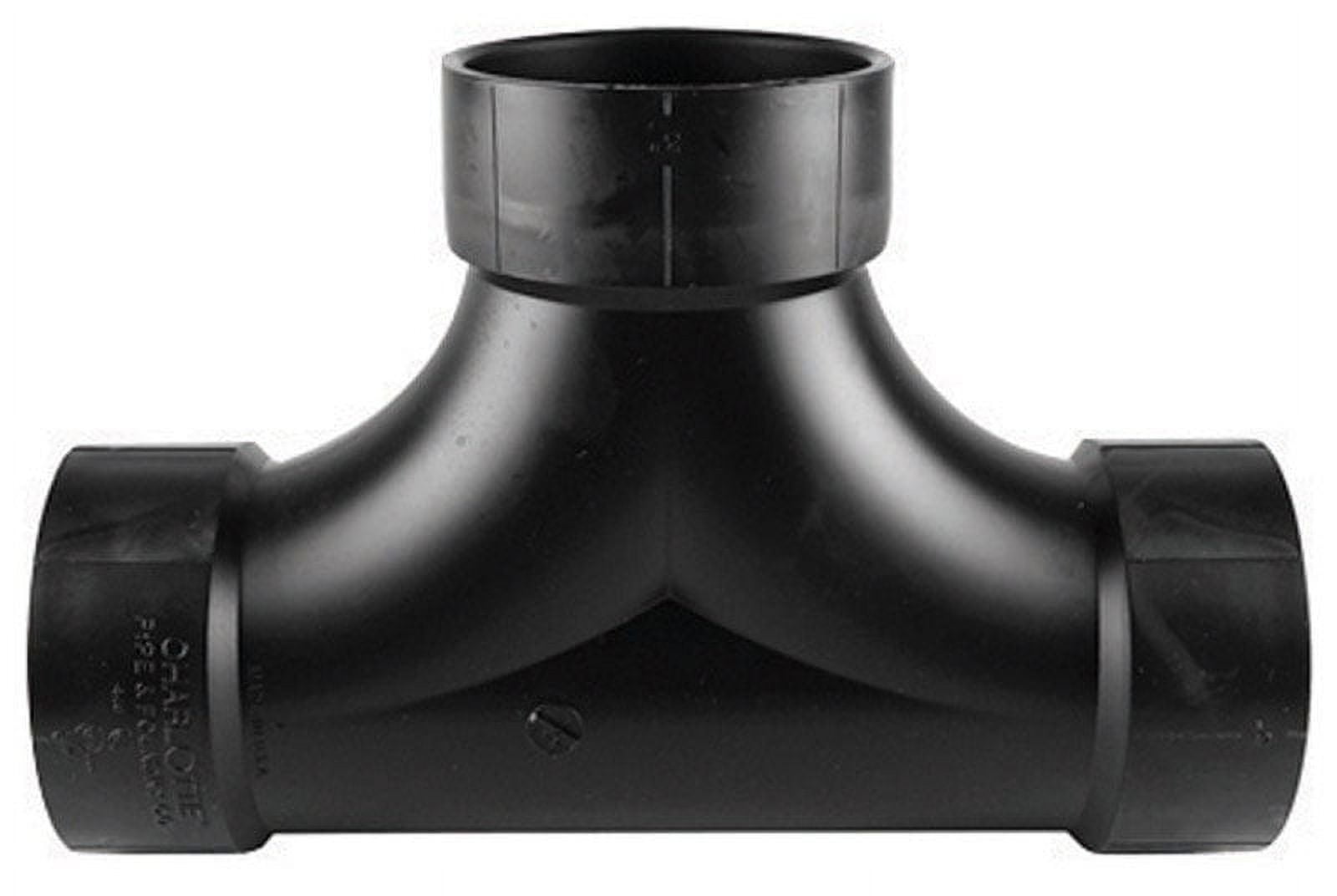 Charlotte Pipe  Schedule 40 3 in. Hub x 3 in. Dia. Hub ABS Flush Cleanout Tee, Black