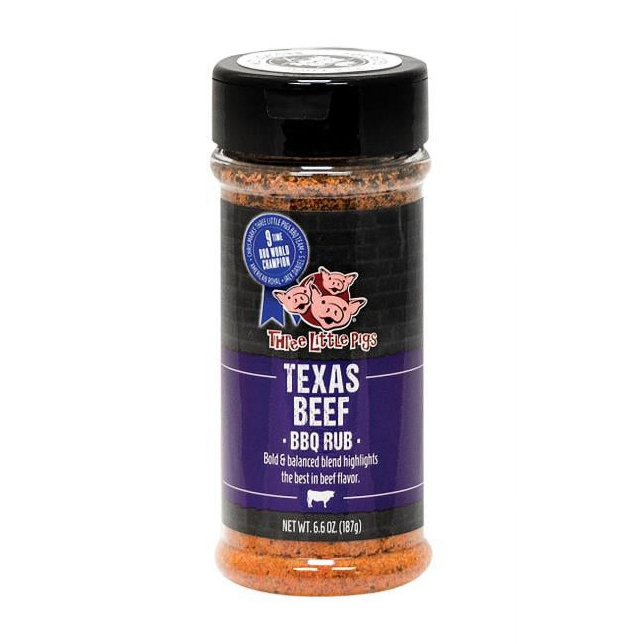 Picture of Three Little Pigs 8024024 Texas Beef BBQ Rub&#44; 6.6 oz