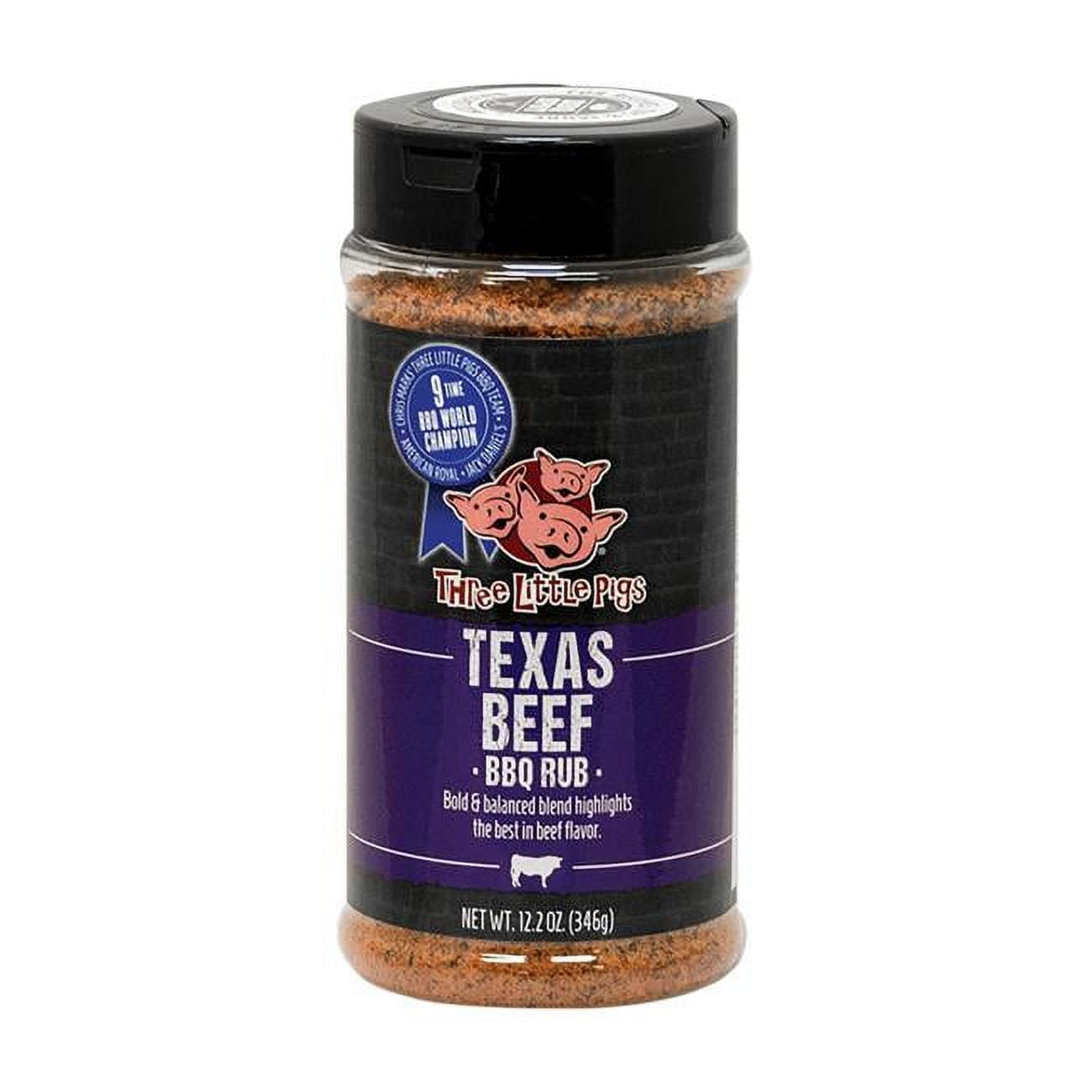 Picture of Three Little Pigs 8024023 Texas Beef BBQ Rub, 12.2 oz