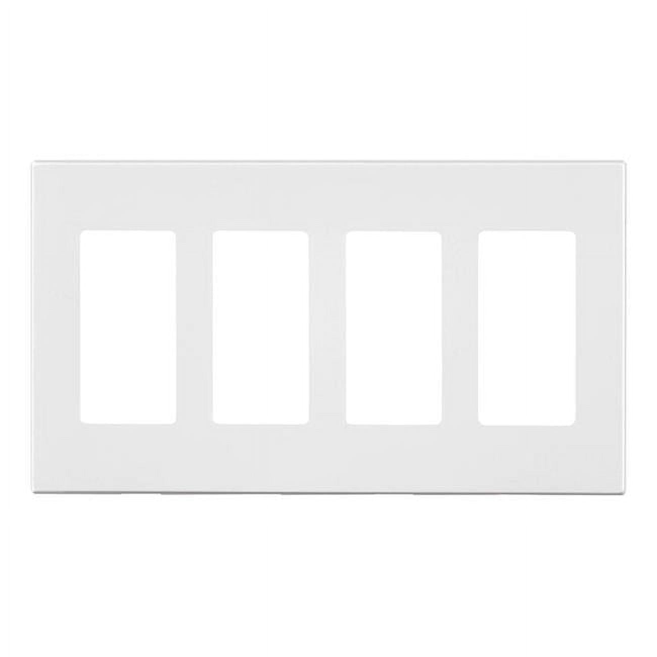 Picture of Decora Smart 3895406 White 4 Gang Polycarbonate Rocker Screwless Wall Plate