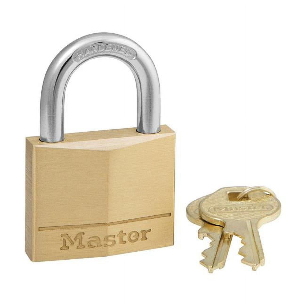 Picture of Master Lock 5001623 1.56 in. Brass 4-Pin Cylinder Padlock with Keyed Alike