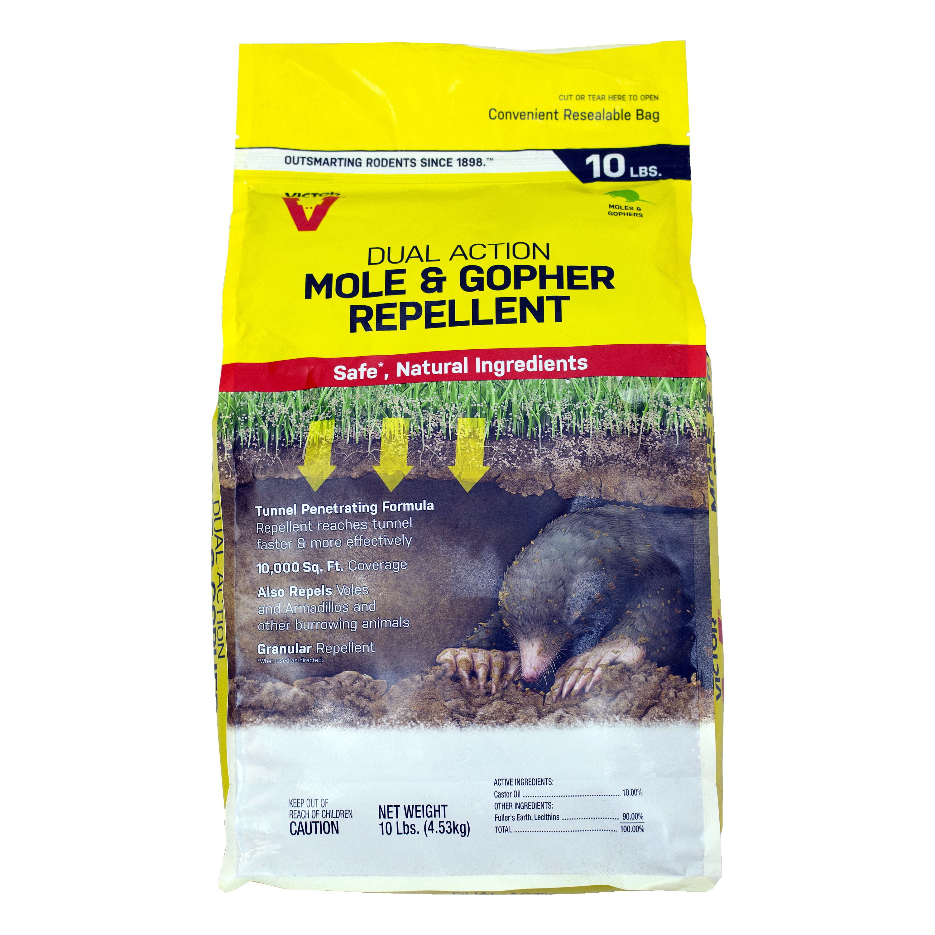 Dual Action for Gophers & Moles Animal Repellent, 10 lbs