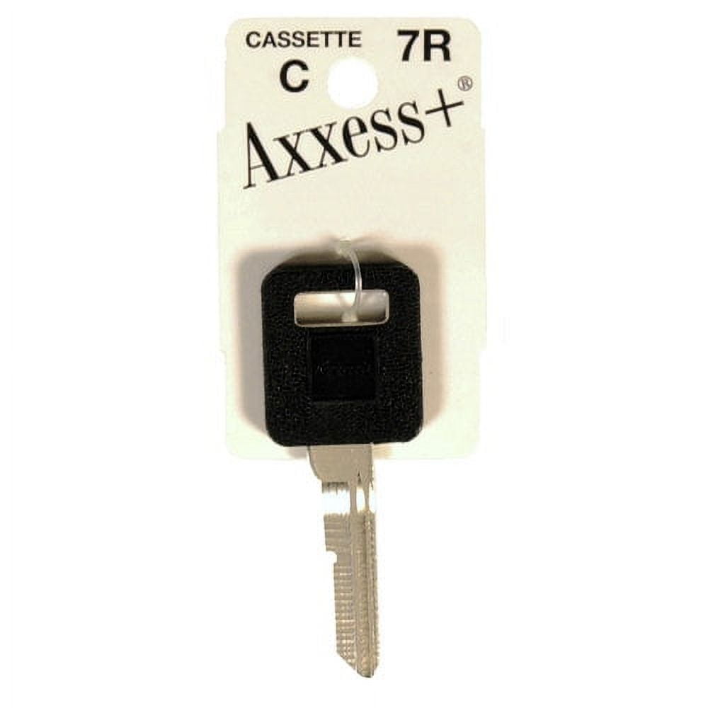 Automotive Universal Key Blank for 7R Single Sided for Cadillac - Black & Silver
