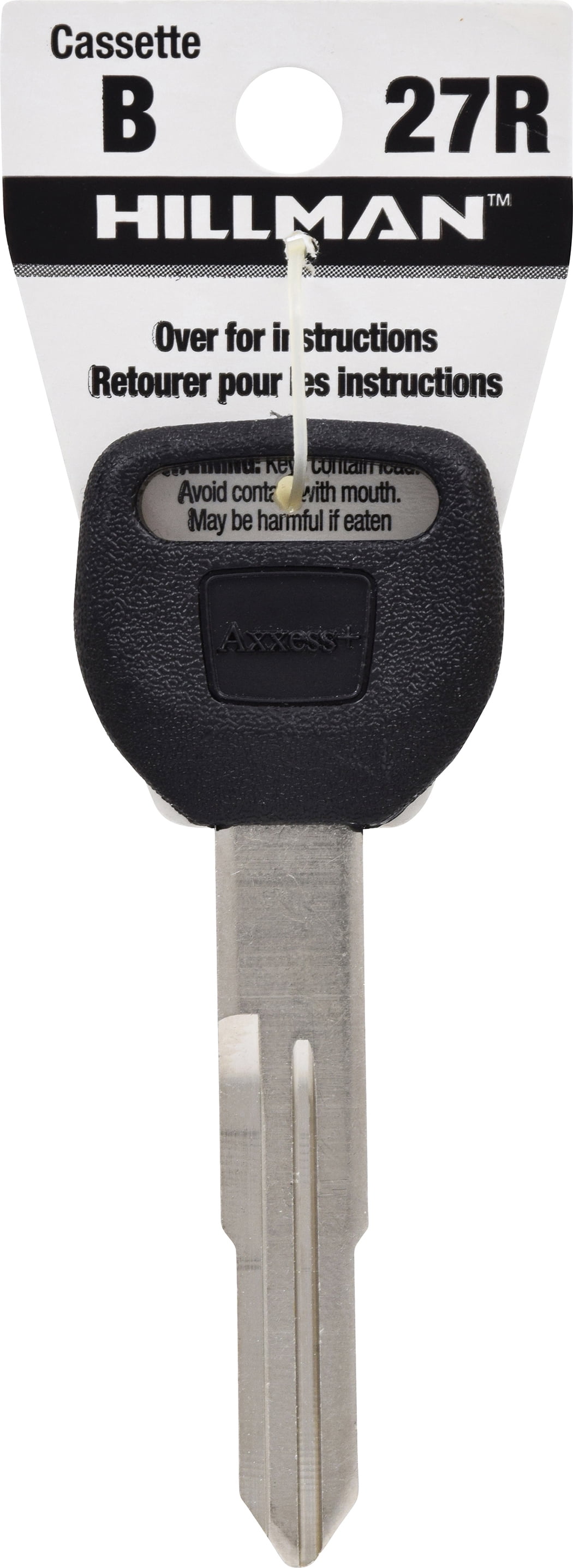 Hillman 5932769 Automotive Universal Key Blank for 27R Double Sided for Acura - Case of 5; Black & Silver