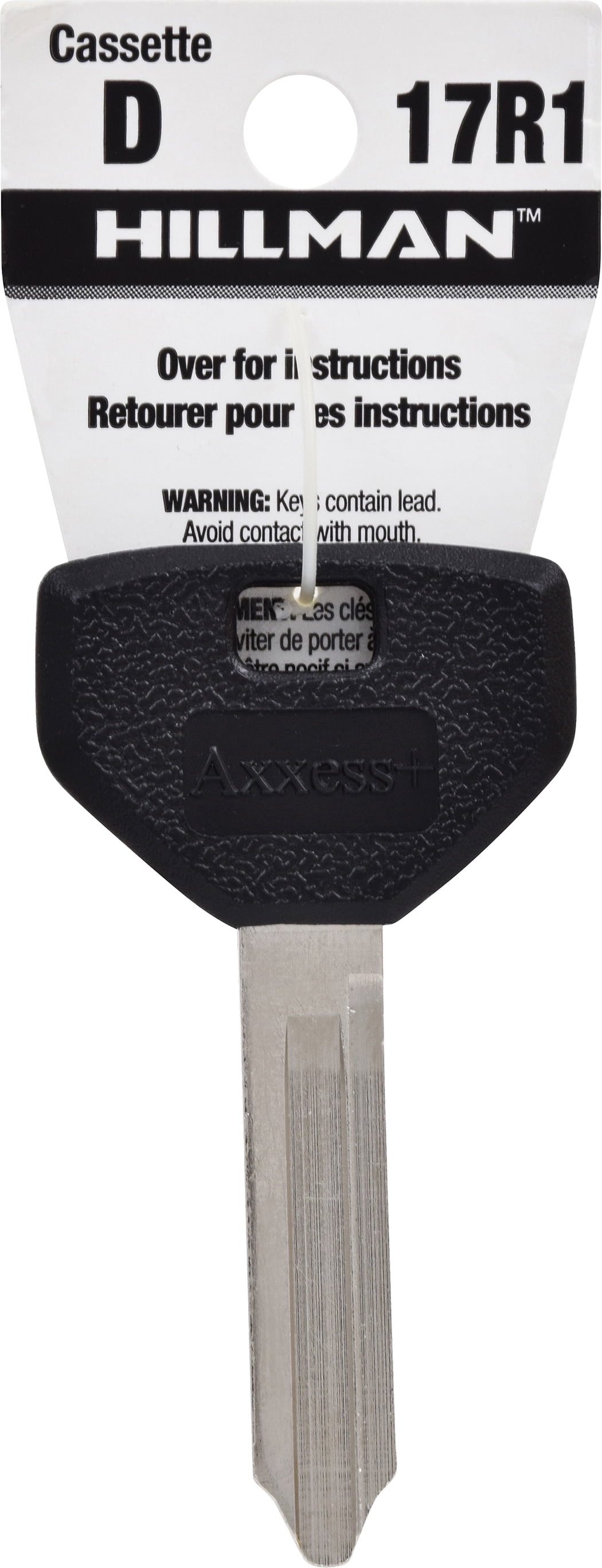 5932918 Automotive Universal Key Blank for 17R1 Double Sided for Chrysler - Case of 5, Black & Silver