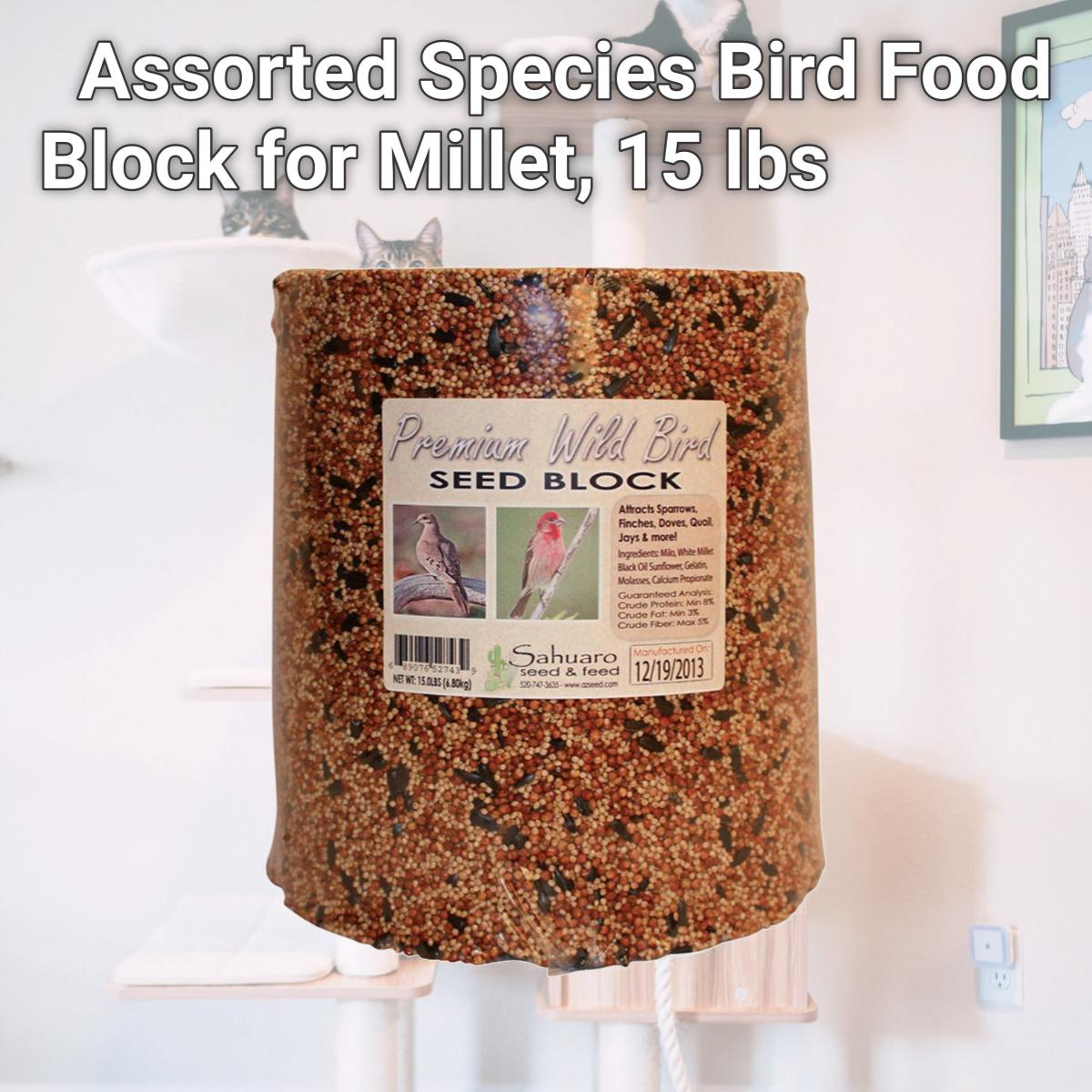 Picture of Sahuaro Seed 8293425 Assorted Species Bird Food Block for Millet, 15 lbs