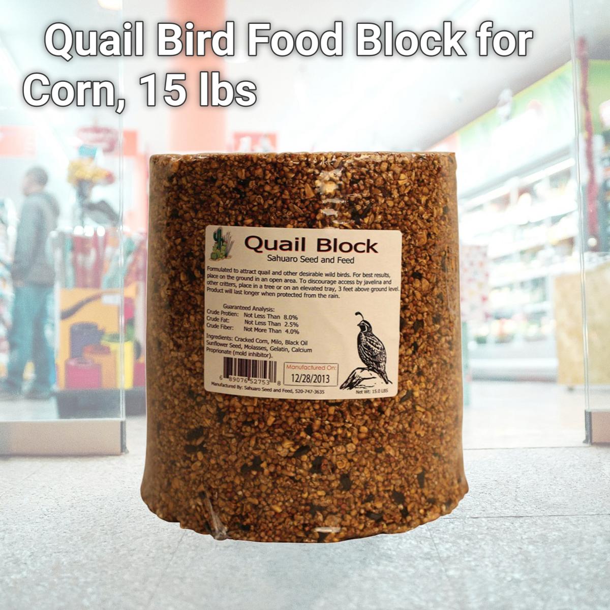 Picture of Sahuaro Seed 8293508 Quail Bird Food Block for Corn, 15 lbs