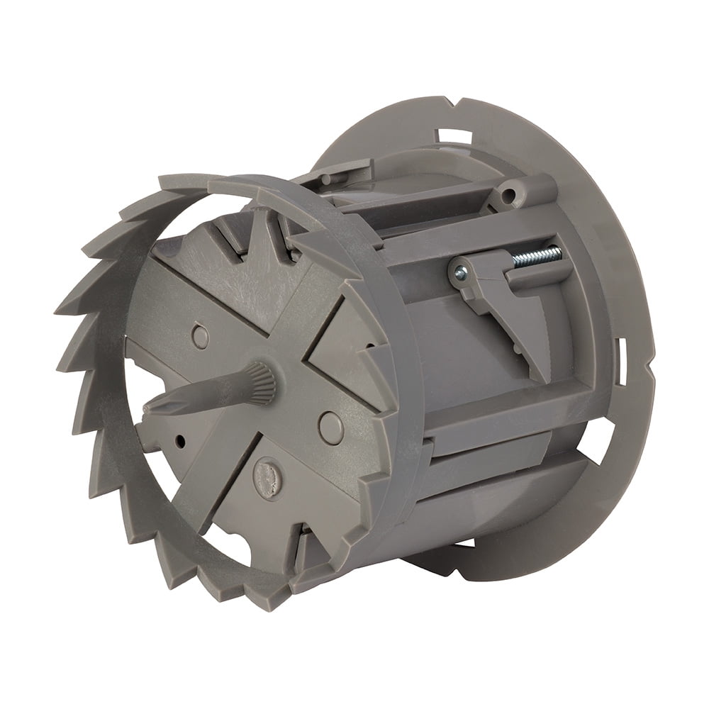 Smart Box Shark Tooth 4.88 in. Round PVC 1 Gang Ceiling Box, Gray