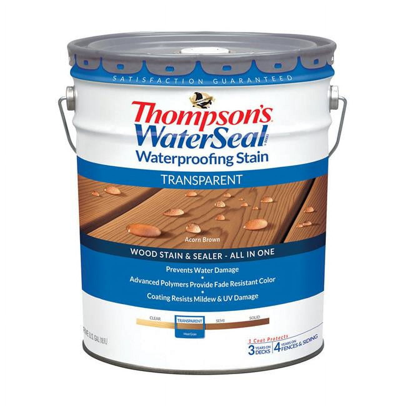 Picture of Thompsons Waterseal 1895085 Transparent Chestnut Brown Waterproofing Wood Stain & Sealer&#44; 5 gal