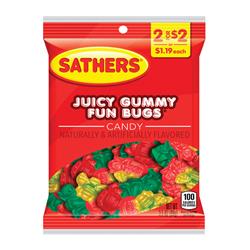 Picture of Sathers 9015313 Juicy Gummy Fun Bugs Fruit Candy&#44; 3.5 oz - Case of 12