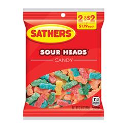 Picture of Sathers 9015316 Sour Heads Candy&#44; 3.5 oz - Case of 12