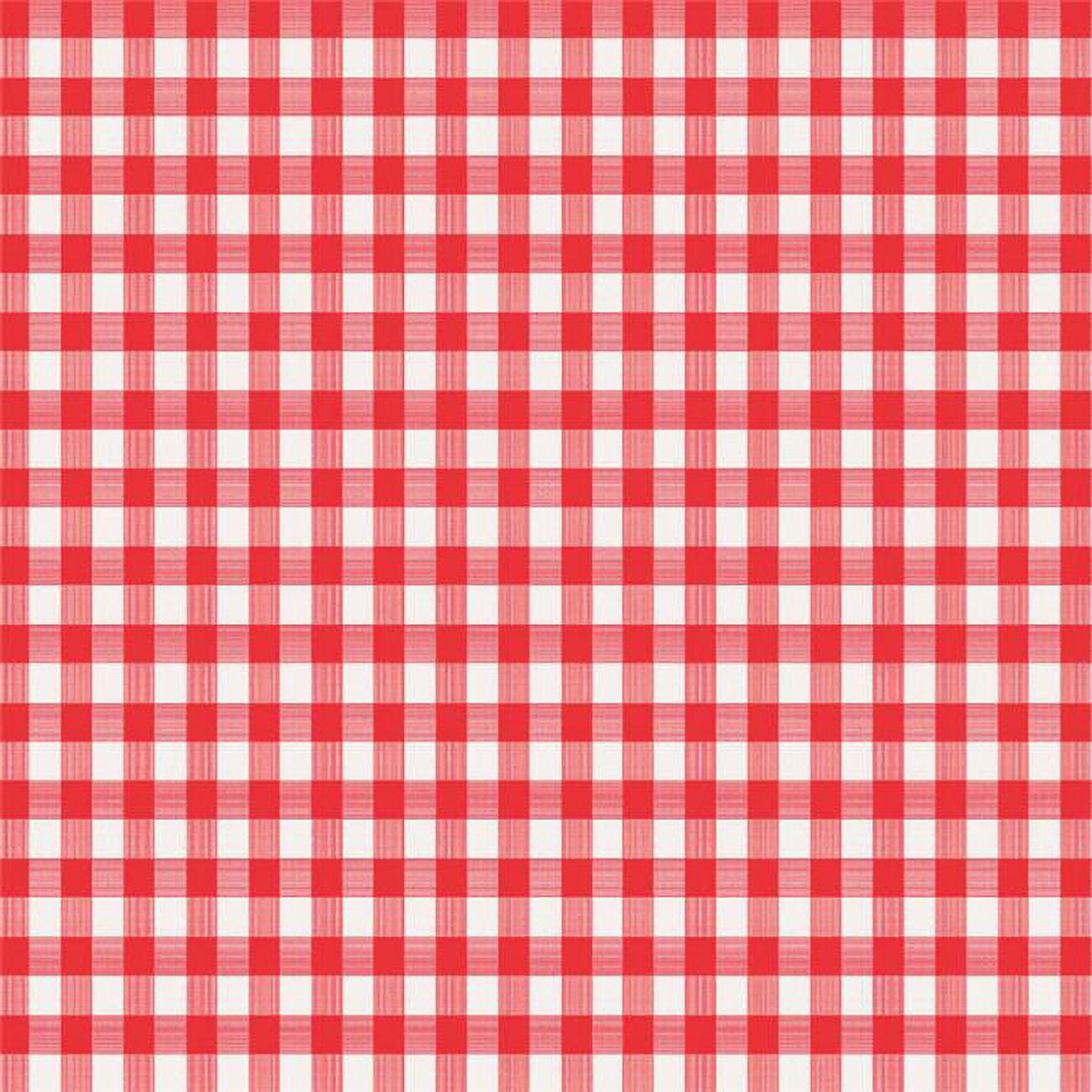Picture of Magic Cover 6739445 52 x 52 in. Red & White Checkered Plastic Tablecloth