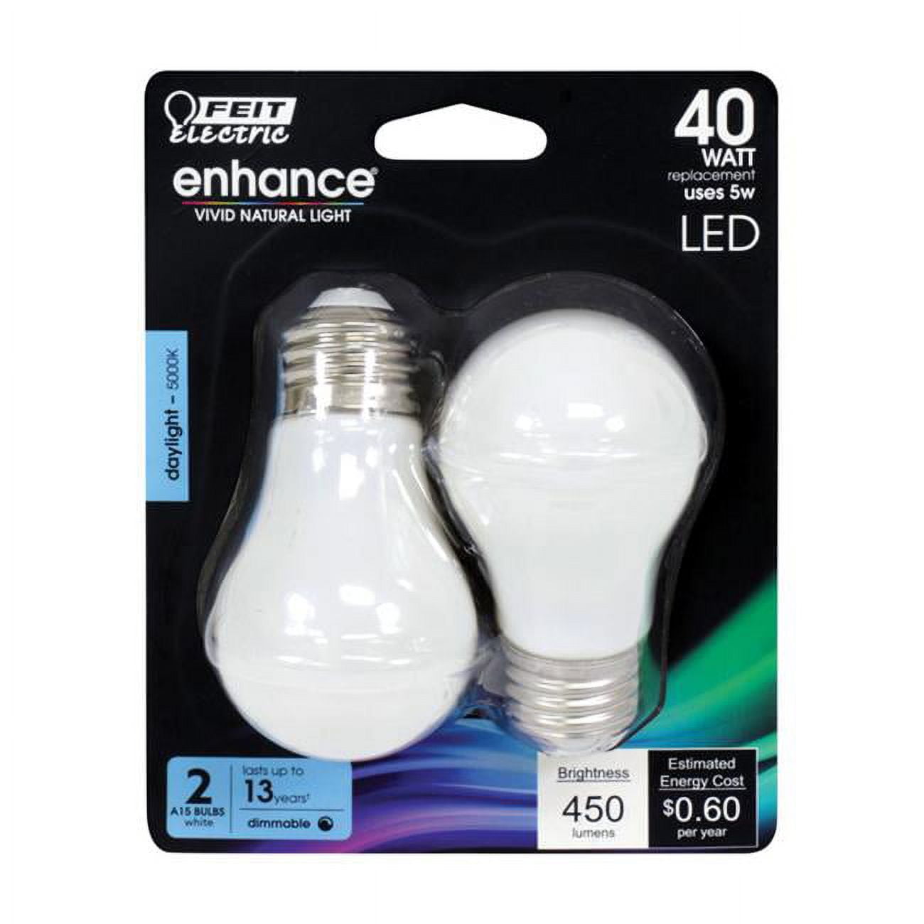 5W A15 Filament LED Bulb, 450 Lumens - Daylight