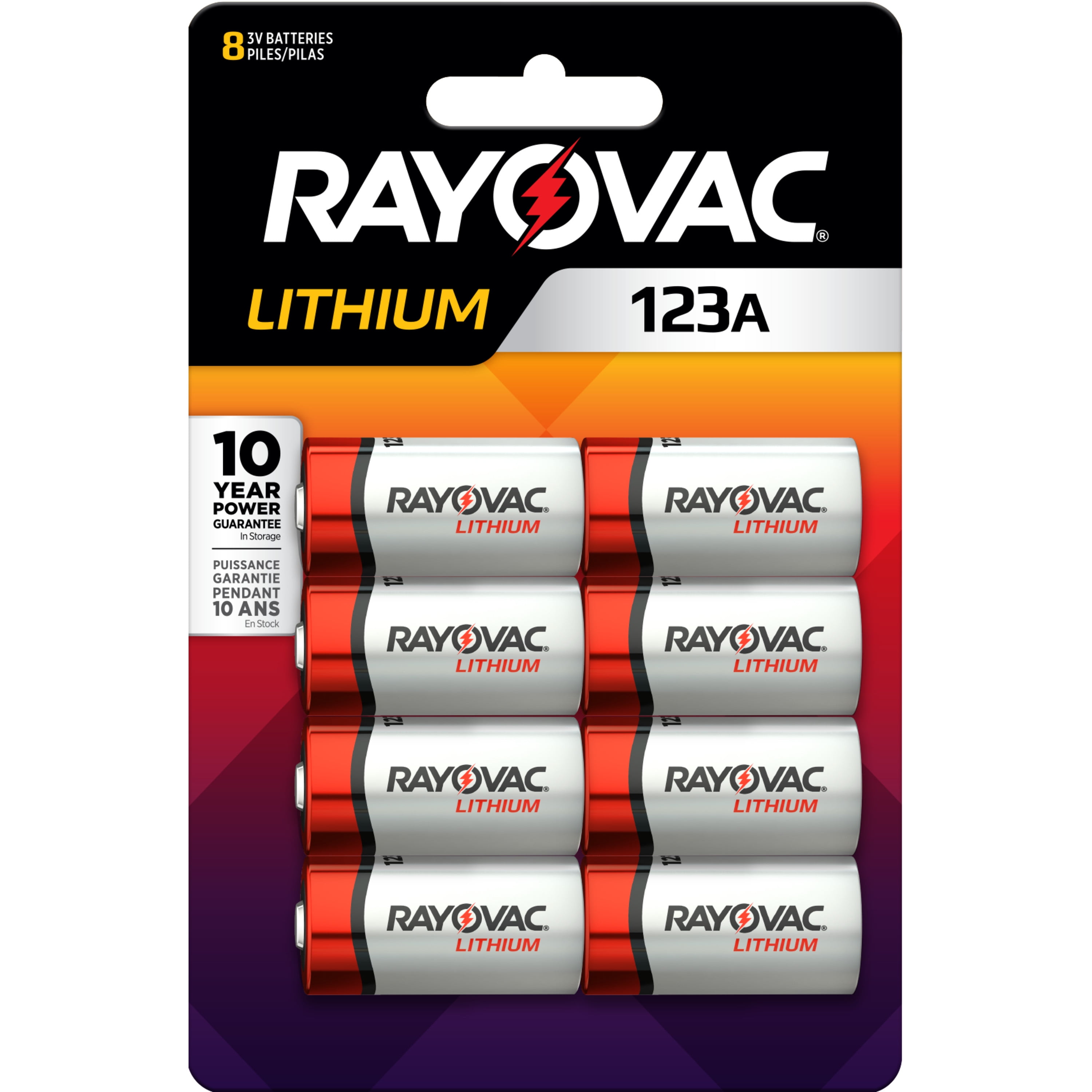 Picture of Rayovac 3804374 Lithium Ion 123A 3V Camera Battery, Pack of 8