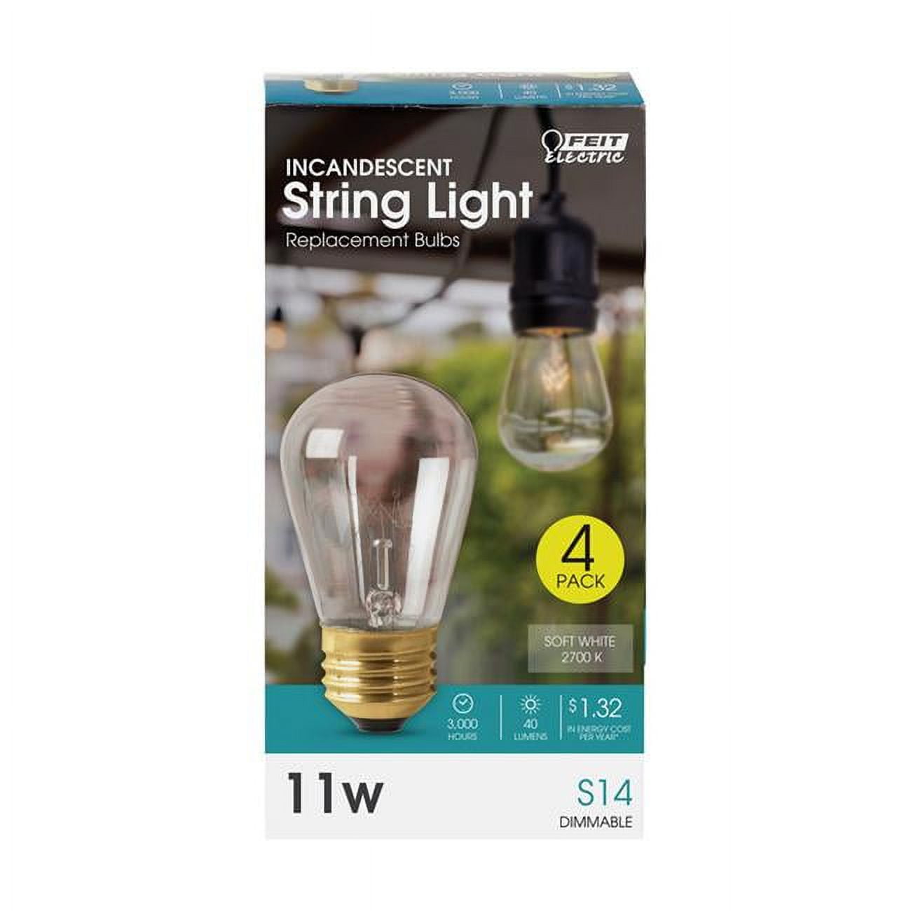 Feit 11 W S14 Decorative Incandescent Bulb E26 (Medium) Soft White 4 pk