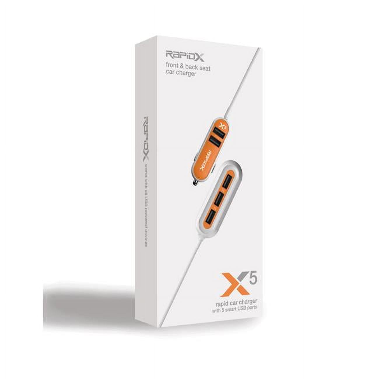Picture of RapidX 3789906 USB Car Charger - Orange & White