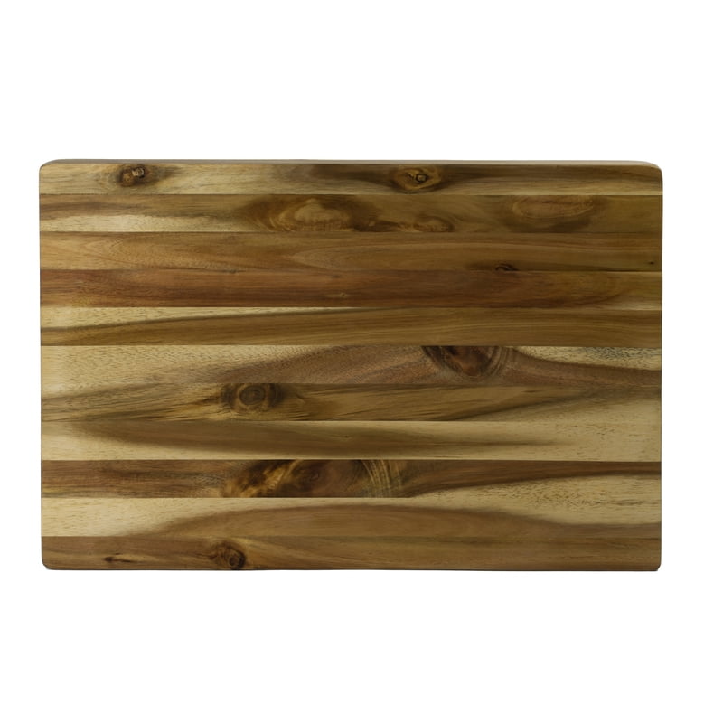 6783310 13 x 19 in. Gripper Wood Concave Natural & Brown Acacia Wood Carving Board - Pack of 3