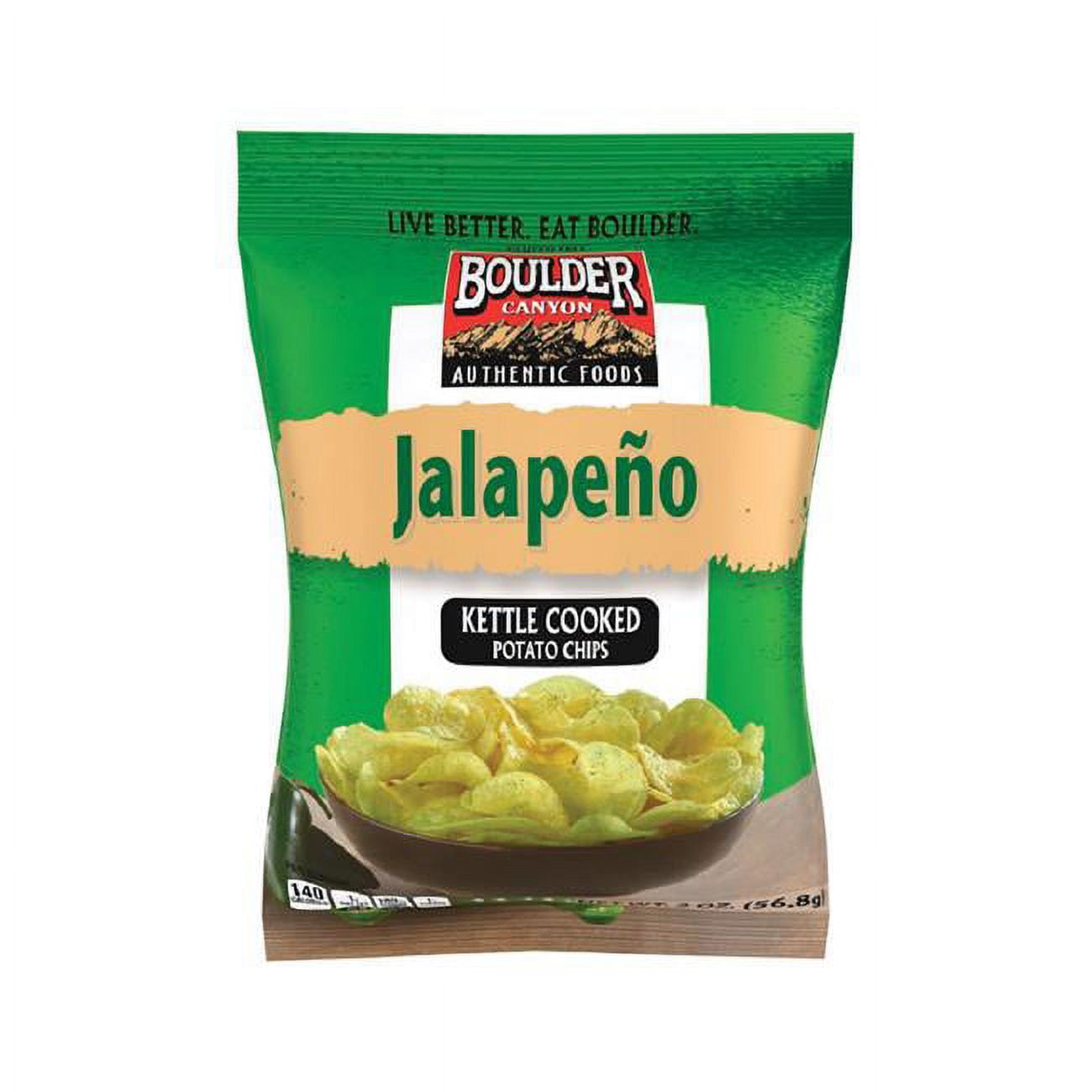 Picture of Boulder Canyon 9609850 2 oz Jalapeno Kettle Cooked Potato Chips, Pack of 8