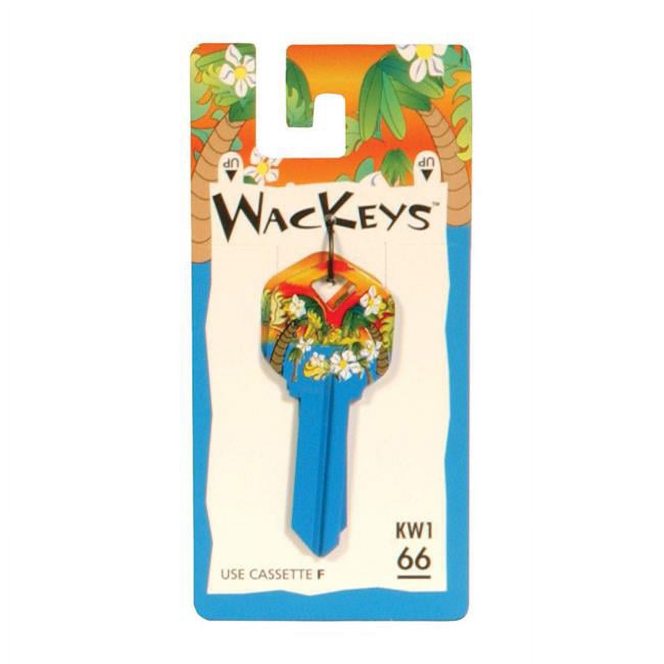 5005175 Wackey Tropical House & Office Blank Single Sided Universal Key - Black, Pack of 6