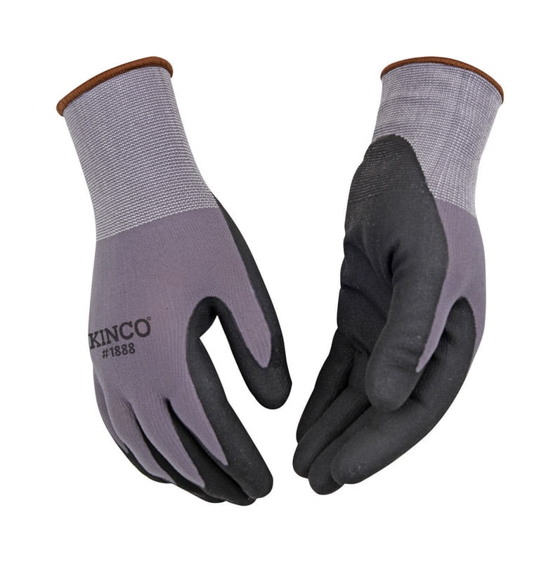Mens Indoor & Outdoor Extra Large Nitrile Palm Work Gloves, Black & Gray