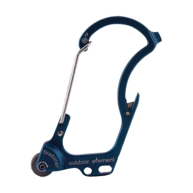 Stainless Steel Firebiner 6-In-1 Flint Multi-Tool Carabiner, Blue