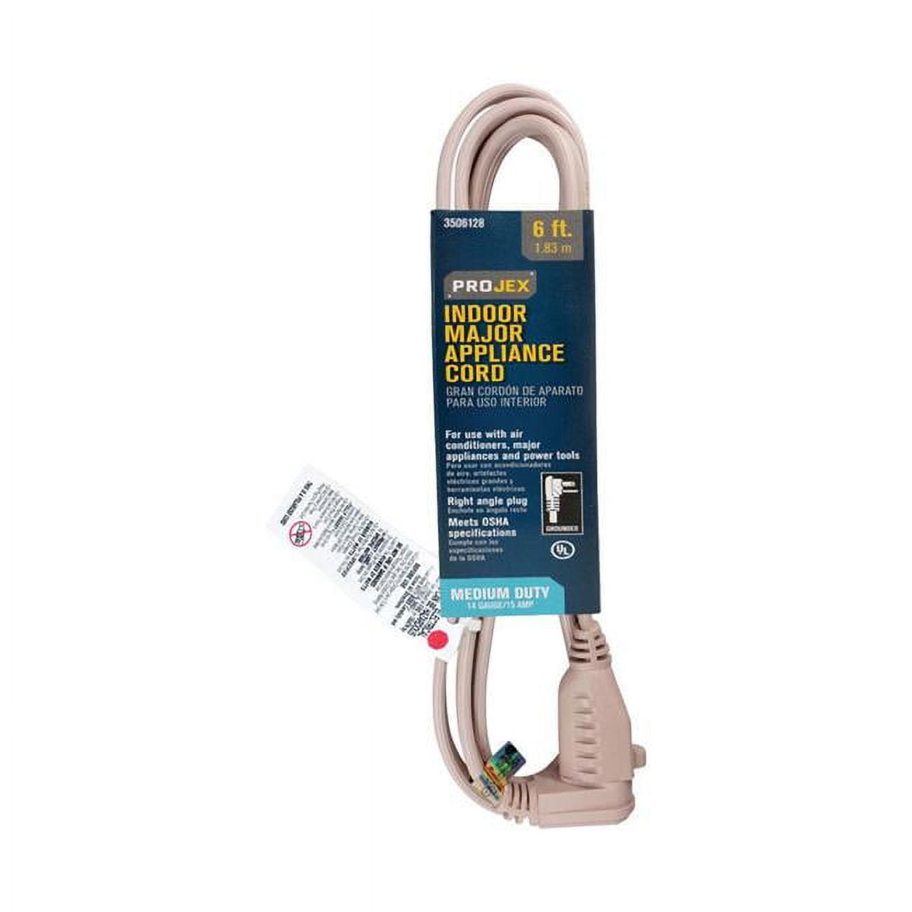 14 by 3 SPT-3 125V 6 ft. Appliance Cord, Beige