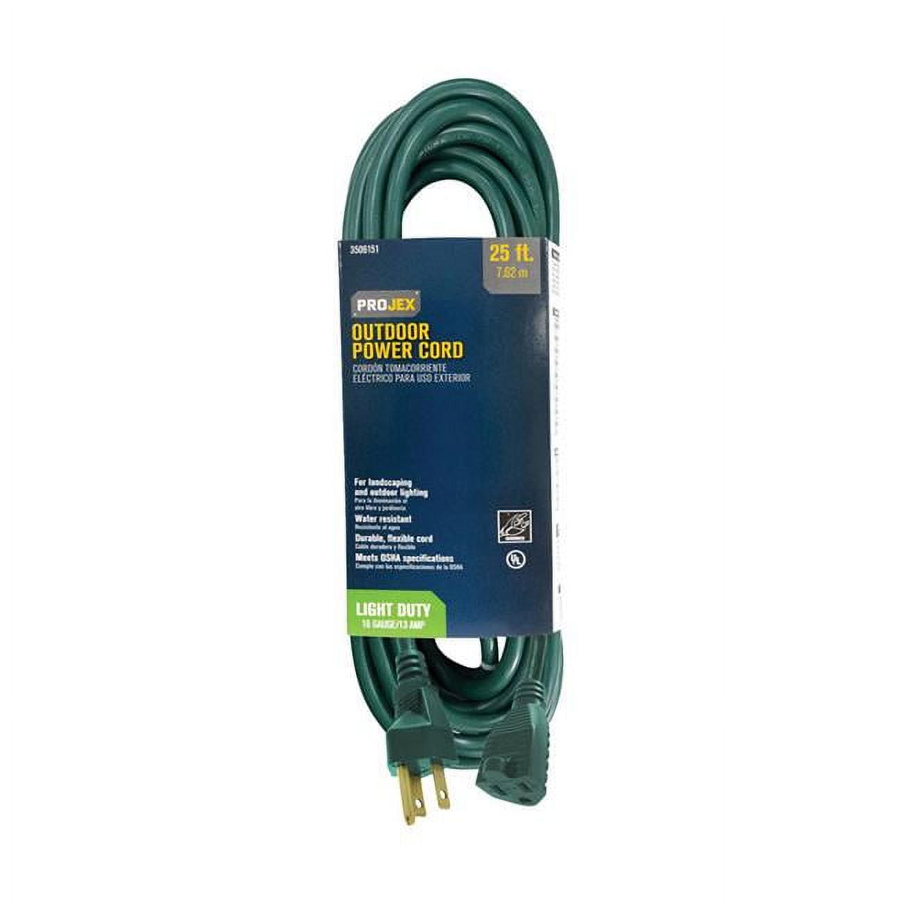 25 ft. Indoor & Outdoor Black Extension Cord