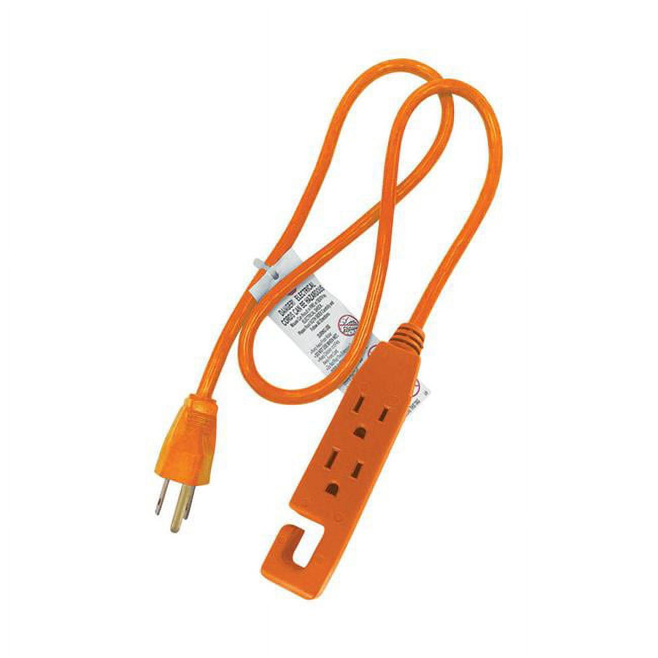 3525789 Indoor 3 ft. Orange Triple Outlet Cord