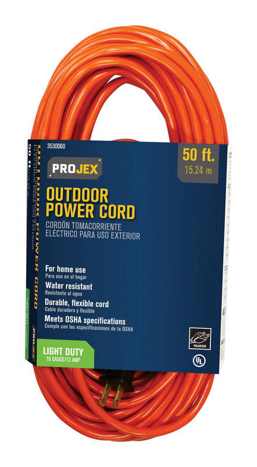 Indoor & Outdoor 50 ft. Orange Extension Cord