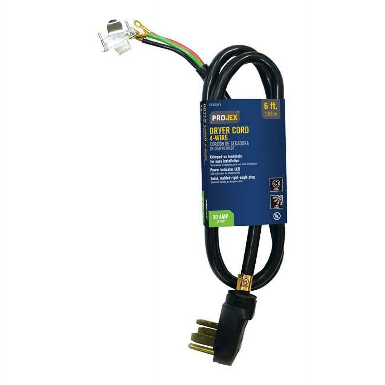 3530045 6 ft. Dryer Cord with 4 Wire - Black