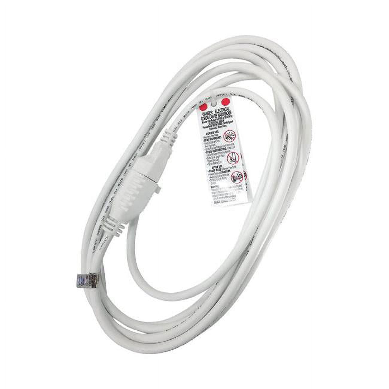 Extension Cord, 16 AWG, Outdoor, 16/3, 1 Outlets, White, 15 ft