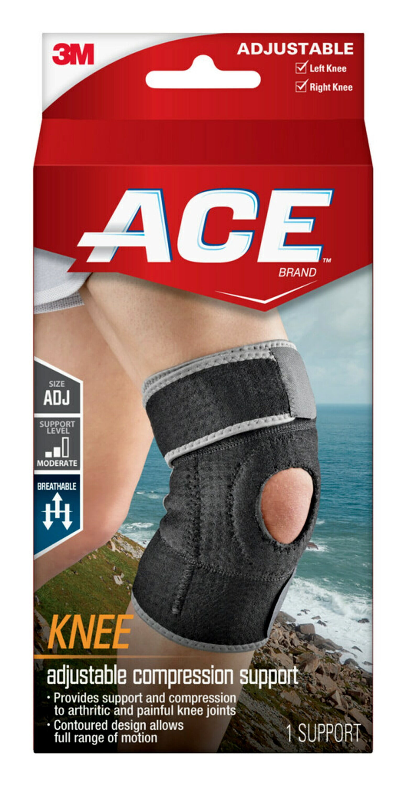 Picture of ACE 9792599 Black Knee Support - Size 2