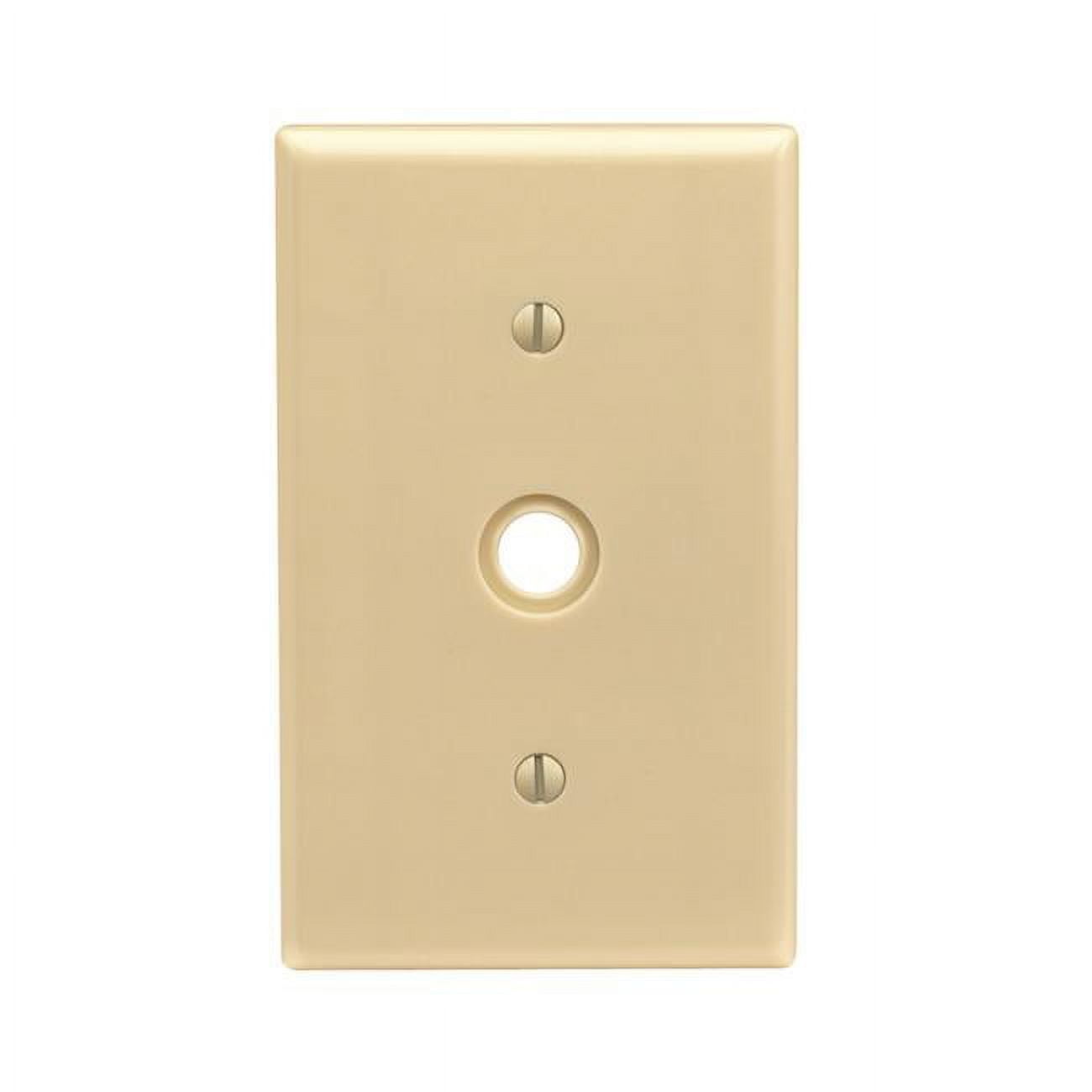Ivory 1 gang Plastic Cable & Telco Wall Plate
