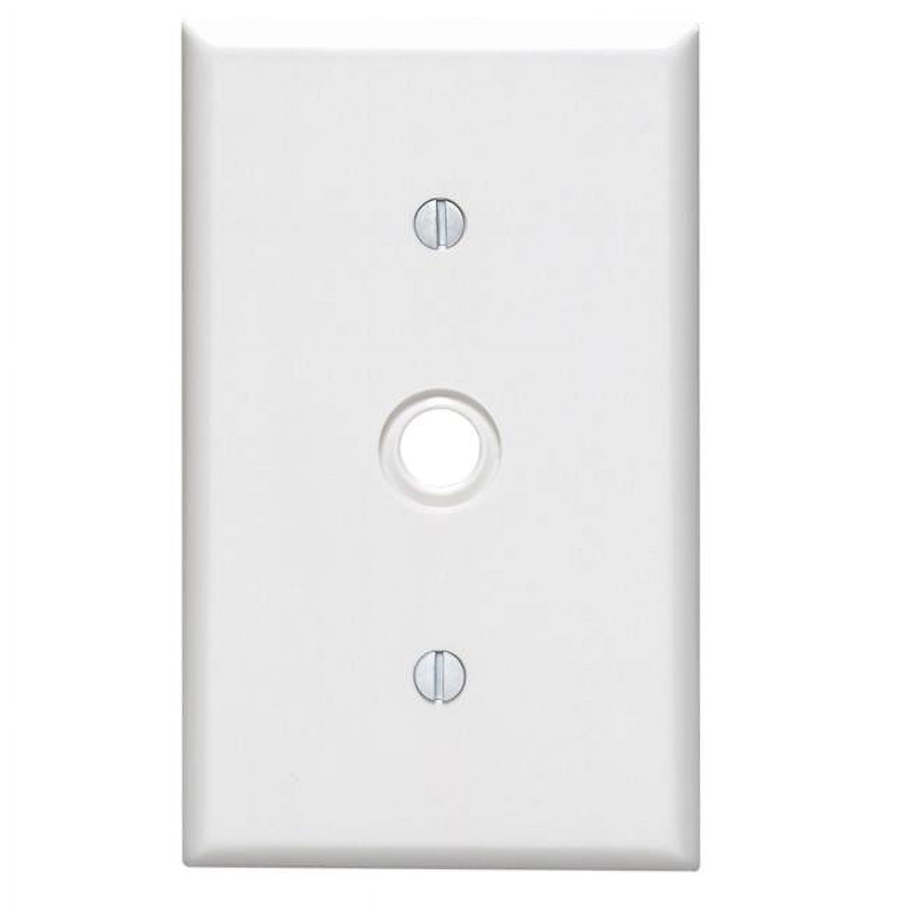 White 1 gang Plastic Cable & Telco Wall Plate