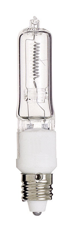 75W T4 Halogen Light Bulb - Mini Candelabra Base - Clear Finish
