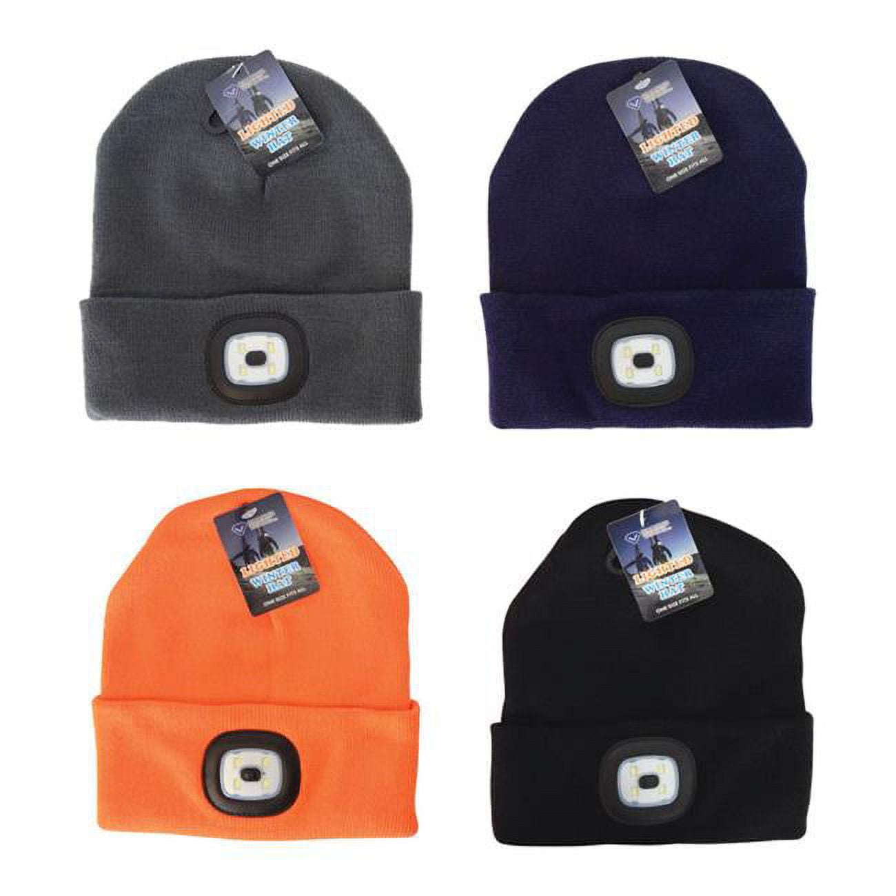 Beanie Lighted Winter Hat - Assorted Color, Pack of 24
